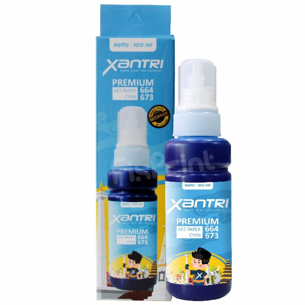 Tinta Xantri Art Paper 664/673 Cyan 100ml, Printer EP L100 L200 L110 L120 L210 L220 L310 L350 L355 L360 L365