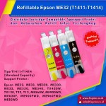 Cartridge Refillable EP T141 T143, Refillable ME32 ME33 ME320 ME330 ME35 ME350 ME340 TX420W TX120 T22 T12 ME560W ME900WD ME620F ME900FWD ME960FWD ME82WD ME940FWD WF7511 WF7521 WF7018 WF7011